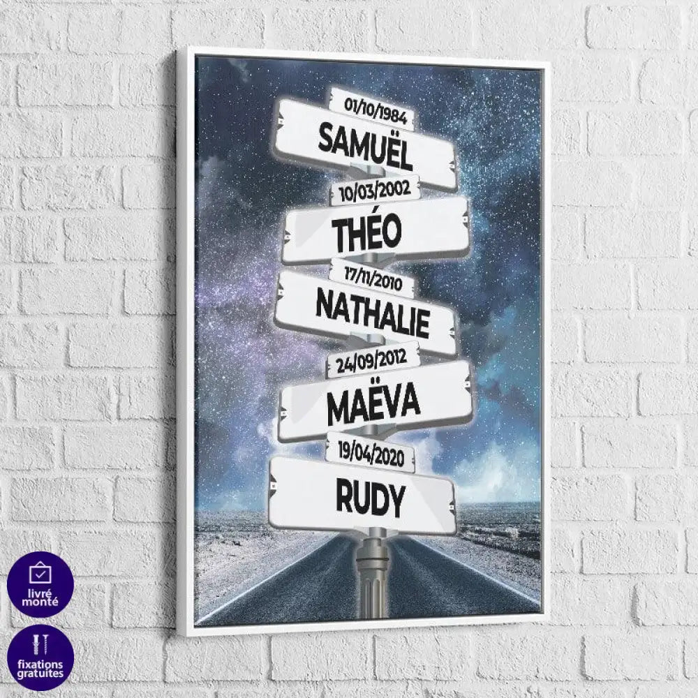 Tableau Personnalisé Prénoms Sous les étoiles - Montableaudeco