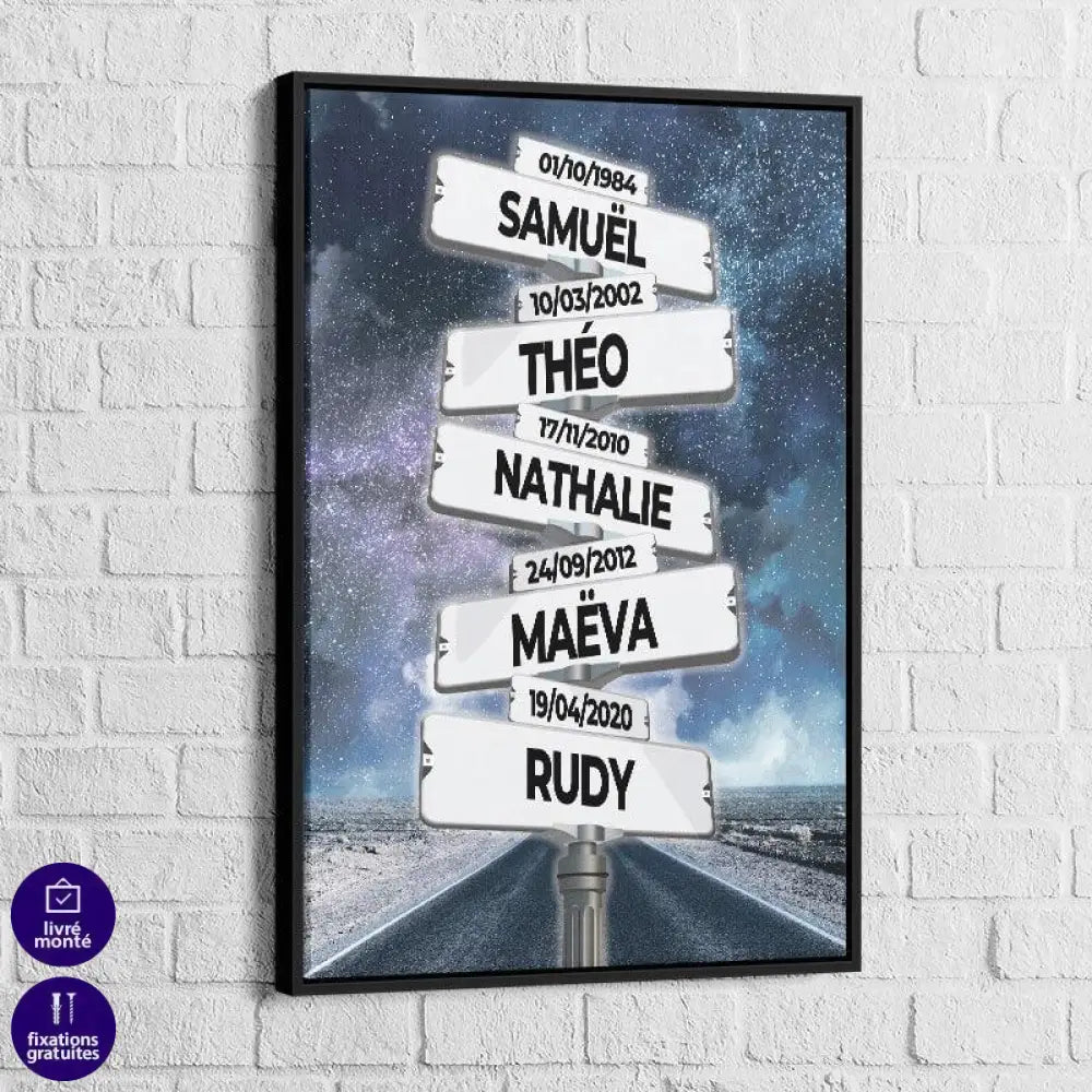 Tableau Personnalisé Prénoms Sous les étoiles - Montableaudeco