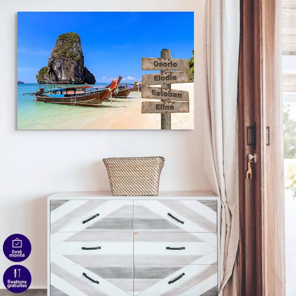 Tableau Personnalisé Prénoms Thailande Toile Imprimée