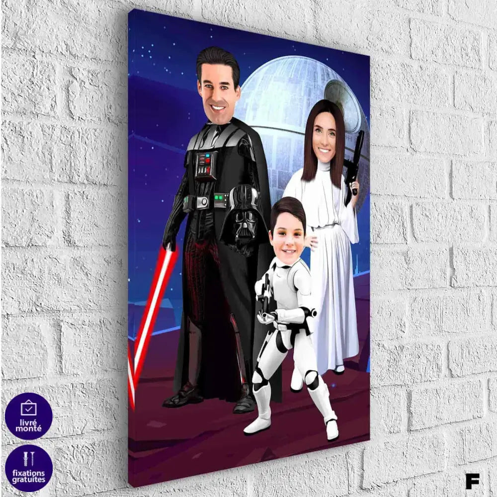 Tableau Personnalisé Super Héros Marvel Famille 3 personnages - Montableaudeco