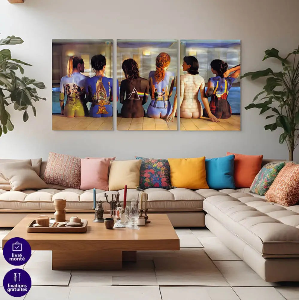 Tableau Pink Floyd Girls 3 Parties Tableau Abstrait