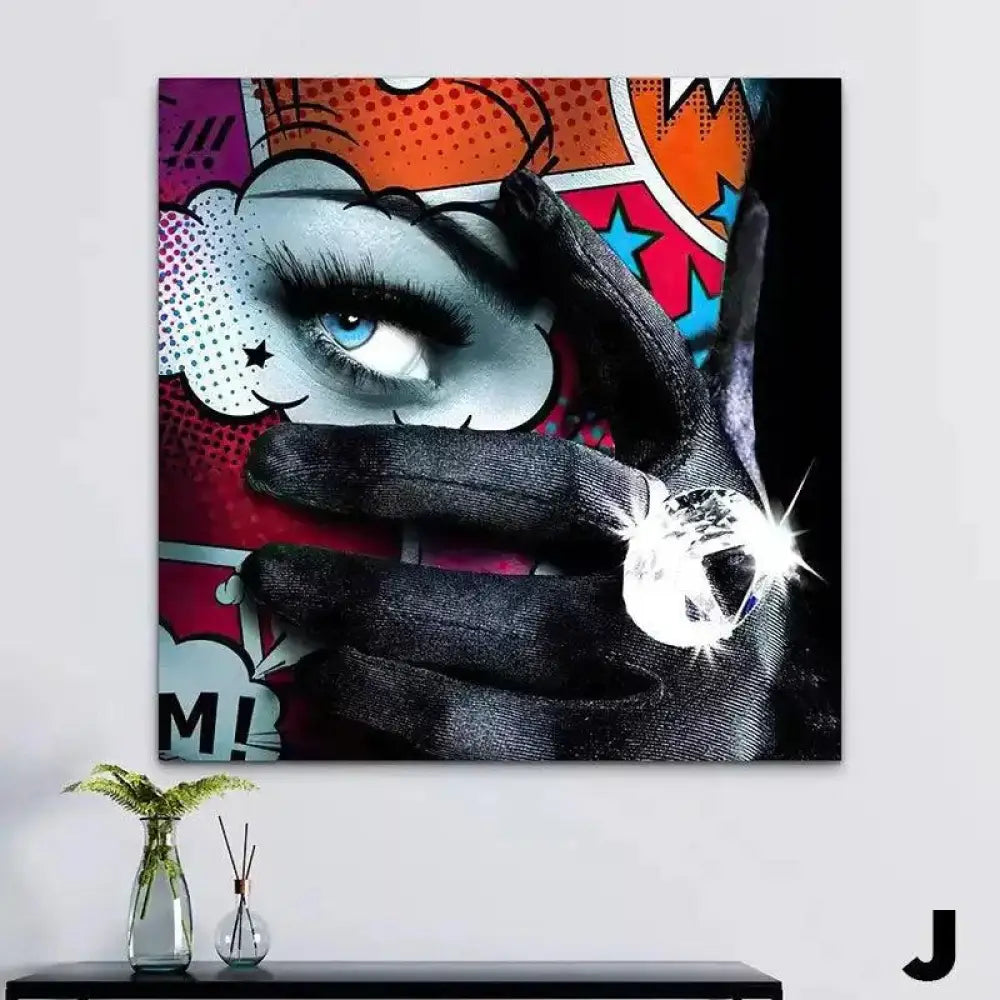 Tableau Pop Art Collection de Femmes Tatouées Flashy et Colorées - Montableaudeco