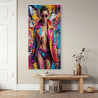 Tableau Pop Art – Femme Graffiti Couleurs Vives Tableau Pop Art