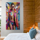 Tableau Pop Art – Femme Graffiti Couleurs Vives Tableau Pop Art