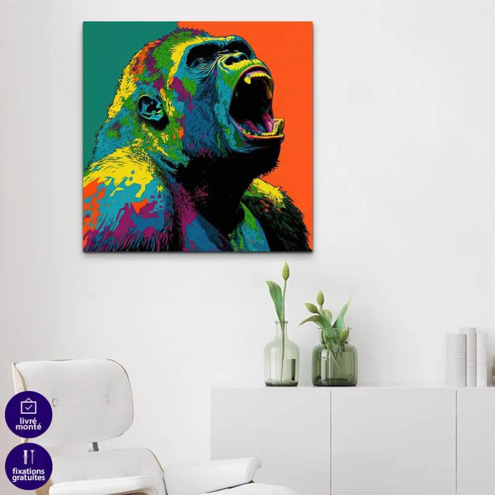Tableau Pop Art Gorille La Colère - Montableaudeco