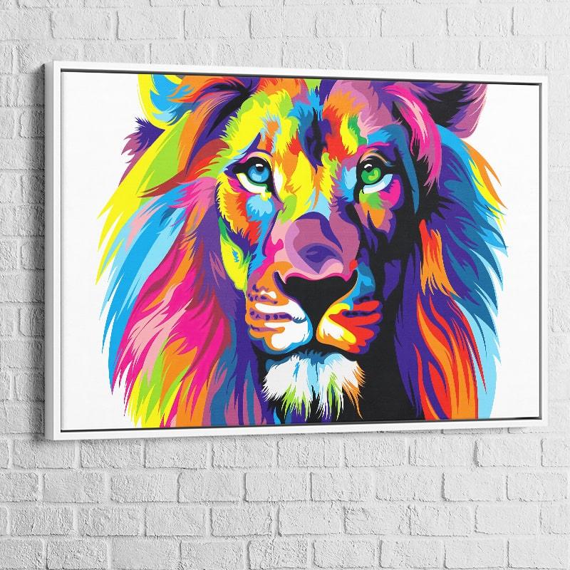 Tableau Pop Art Lion Coloré - Montableaudeco