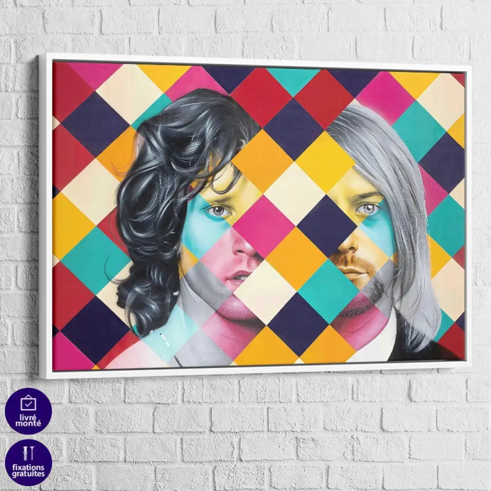 tableau contemporain icônes du rock en version artistique