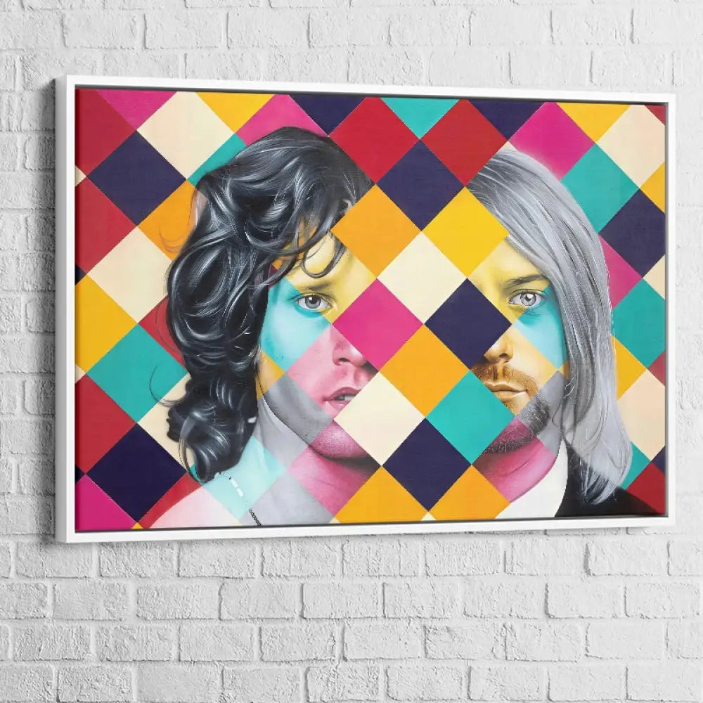 tableau contemporain icônes du rock en version artistique