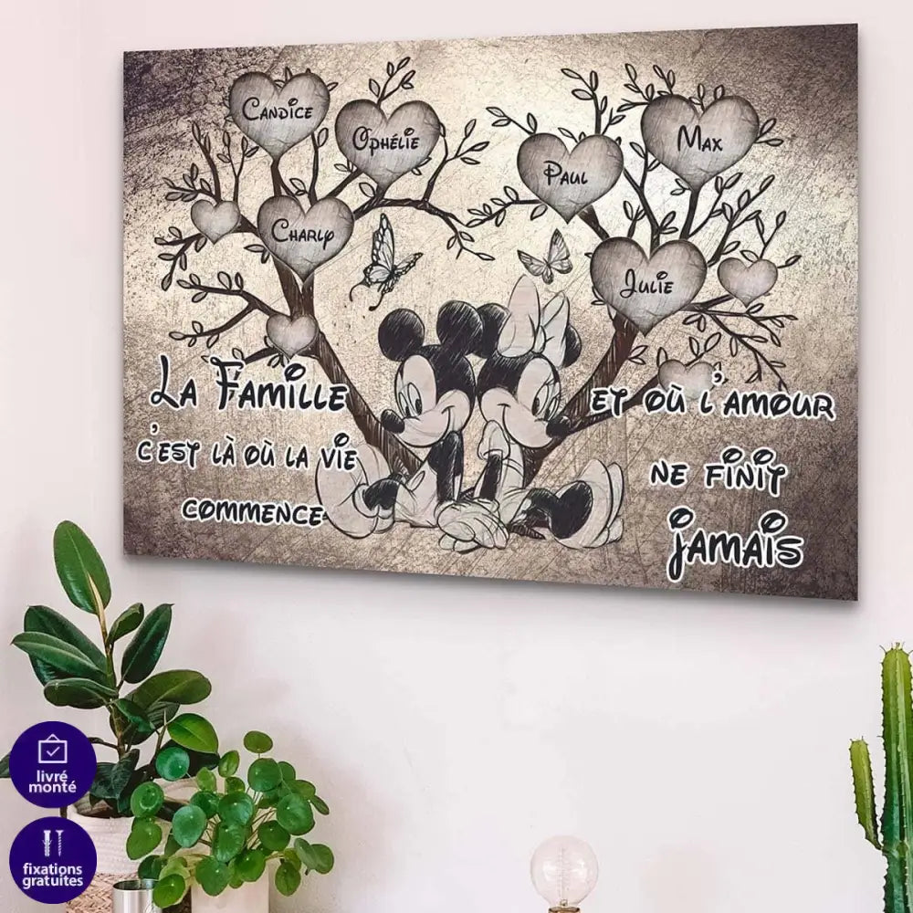 Tableau Prénoms Famille L'amour - Montableaudeco