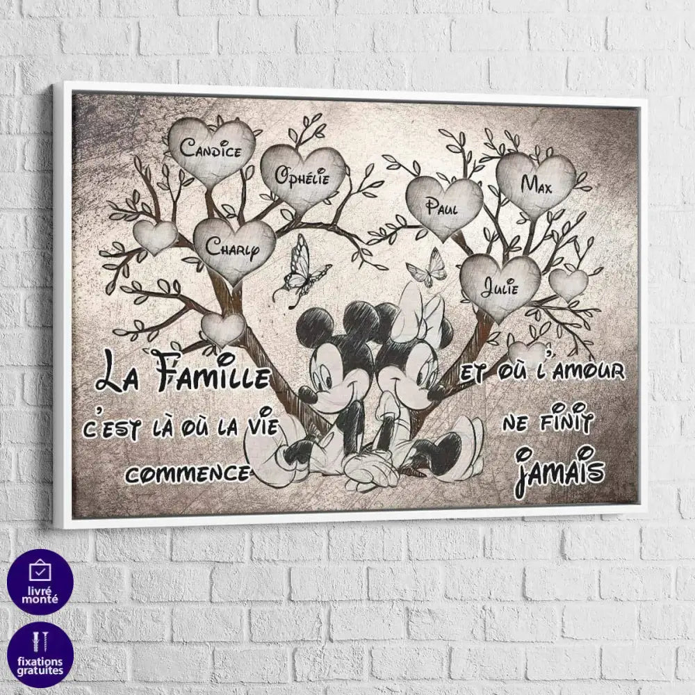 Tableau Prénoms Famille L'amour - Montableaudeco