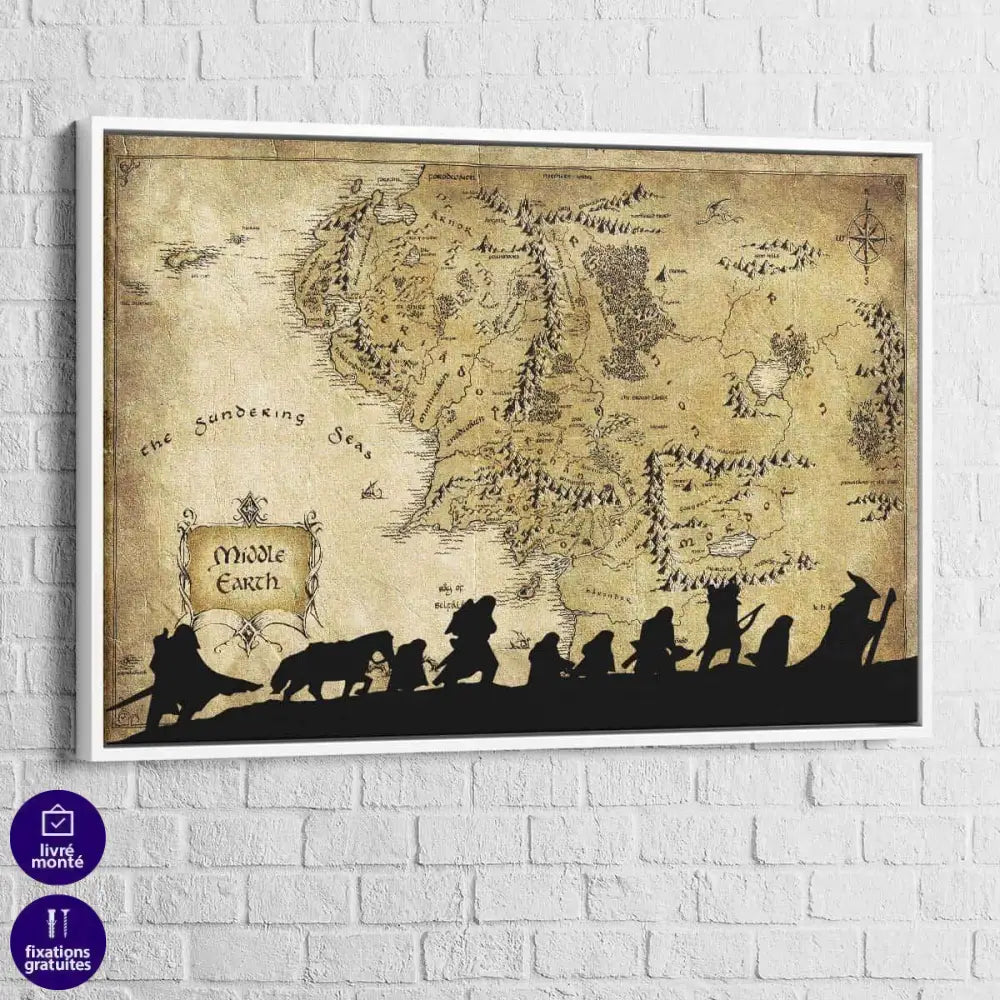 Tableau Seigneur des Anneaux La Map - Montableaudeco