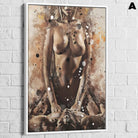 tableau sexy corps en mouvement cadre blanc