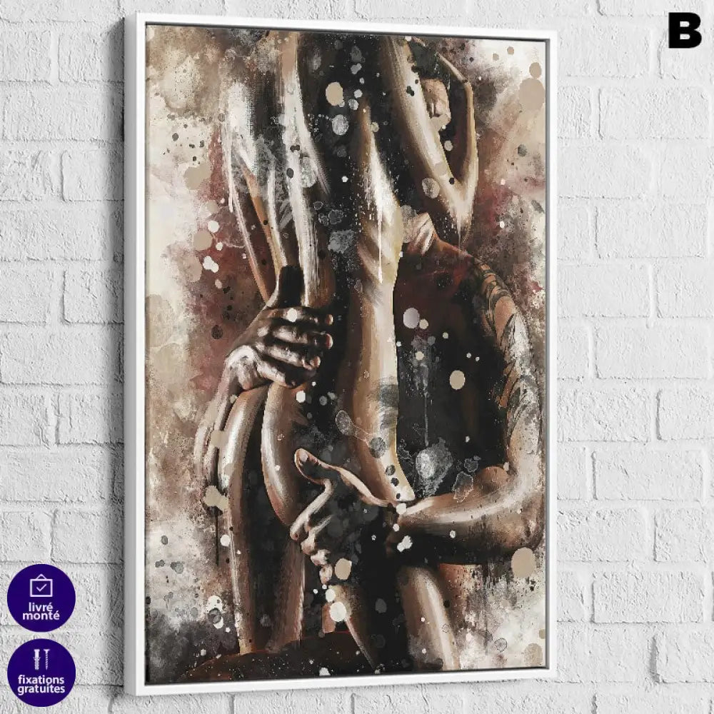 nu artistique contemporain cadre flottant blanc