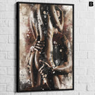 art abstrait sensuel silhouettes cadre noir