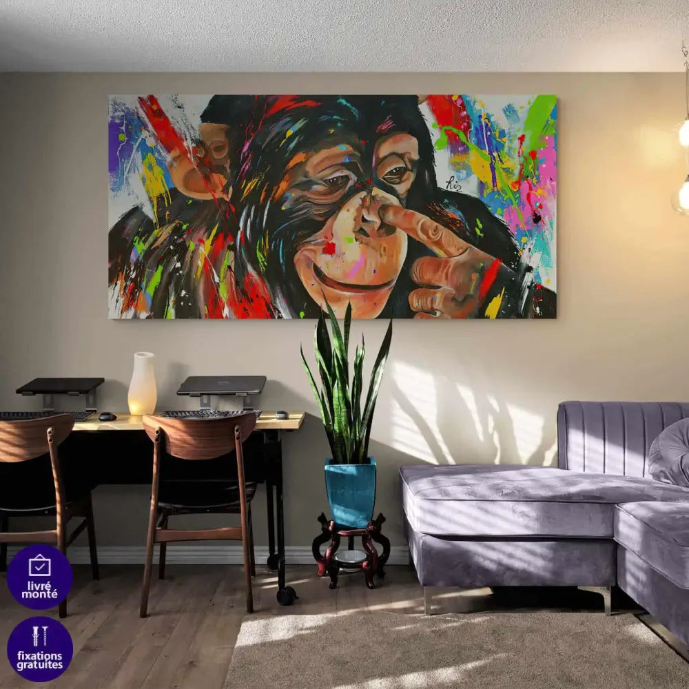 Tableau Singe Coloré - Montableaudeco