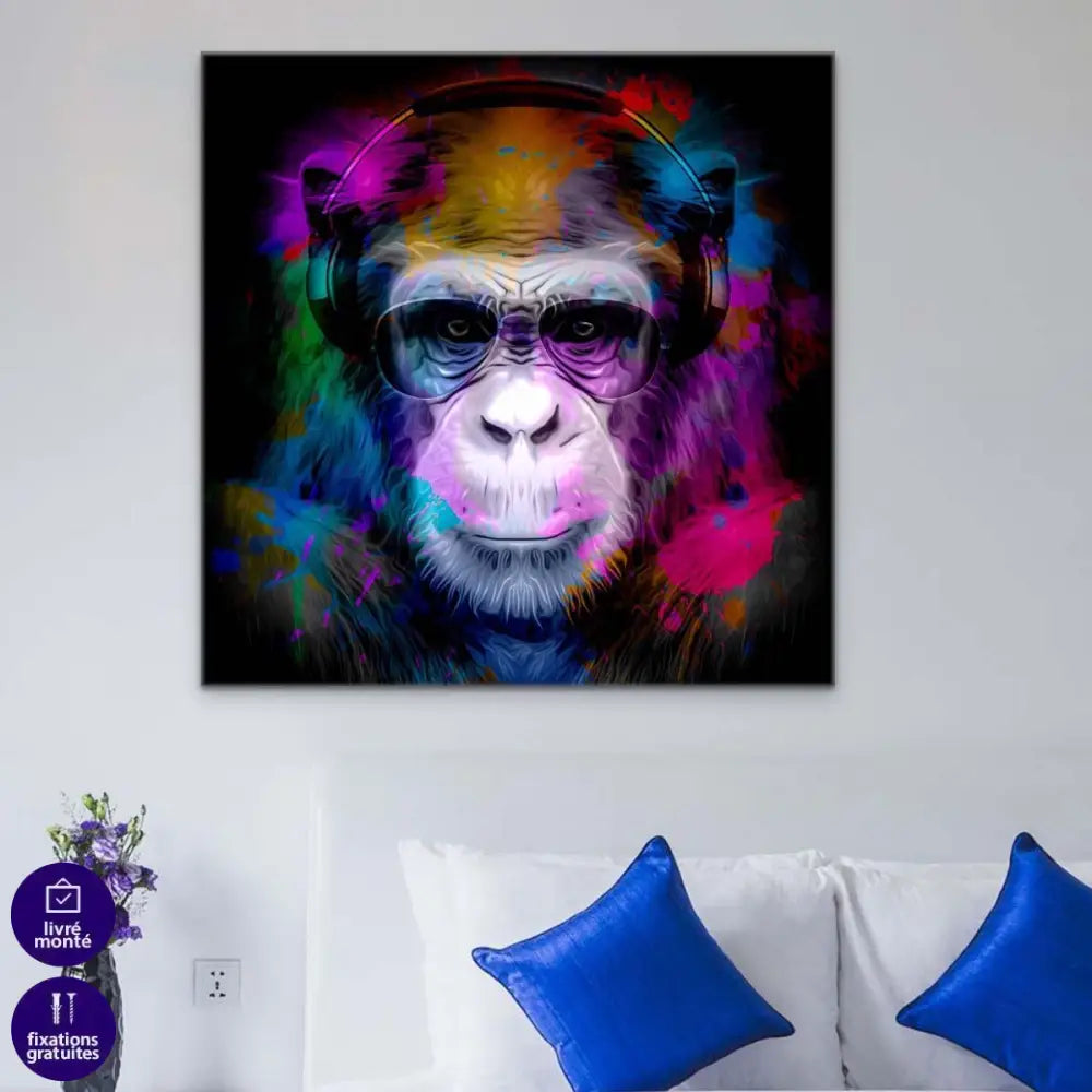 Tableau Singe Pop Music - Montableaudeco