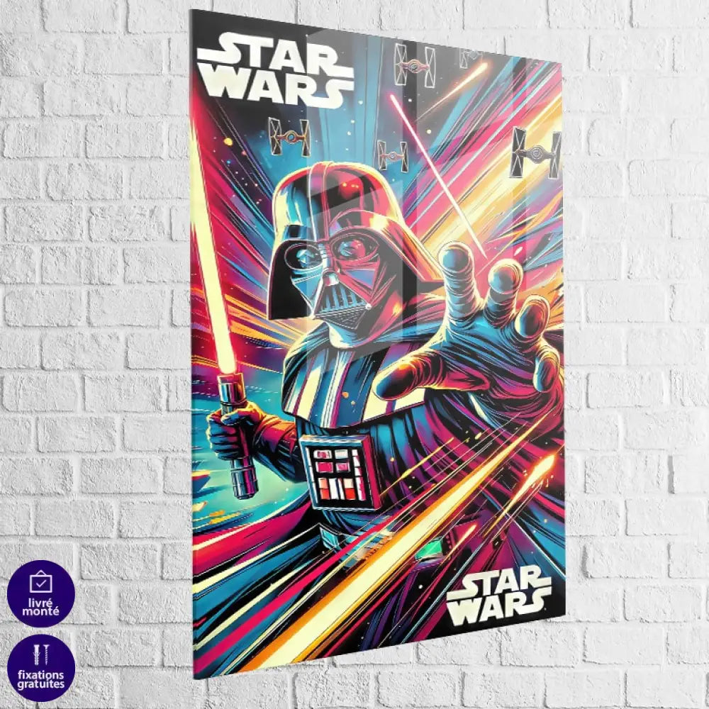 Tableau star wars Dark Vador Original 80 en plexiglas brillant