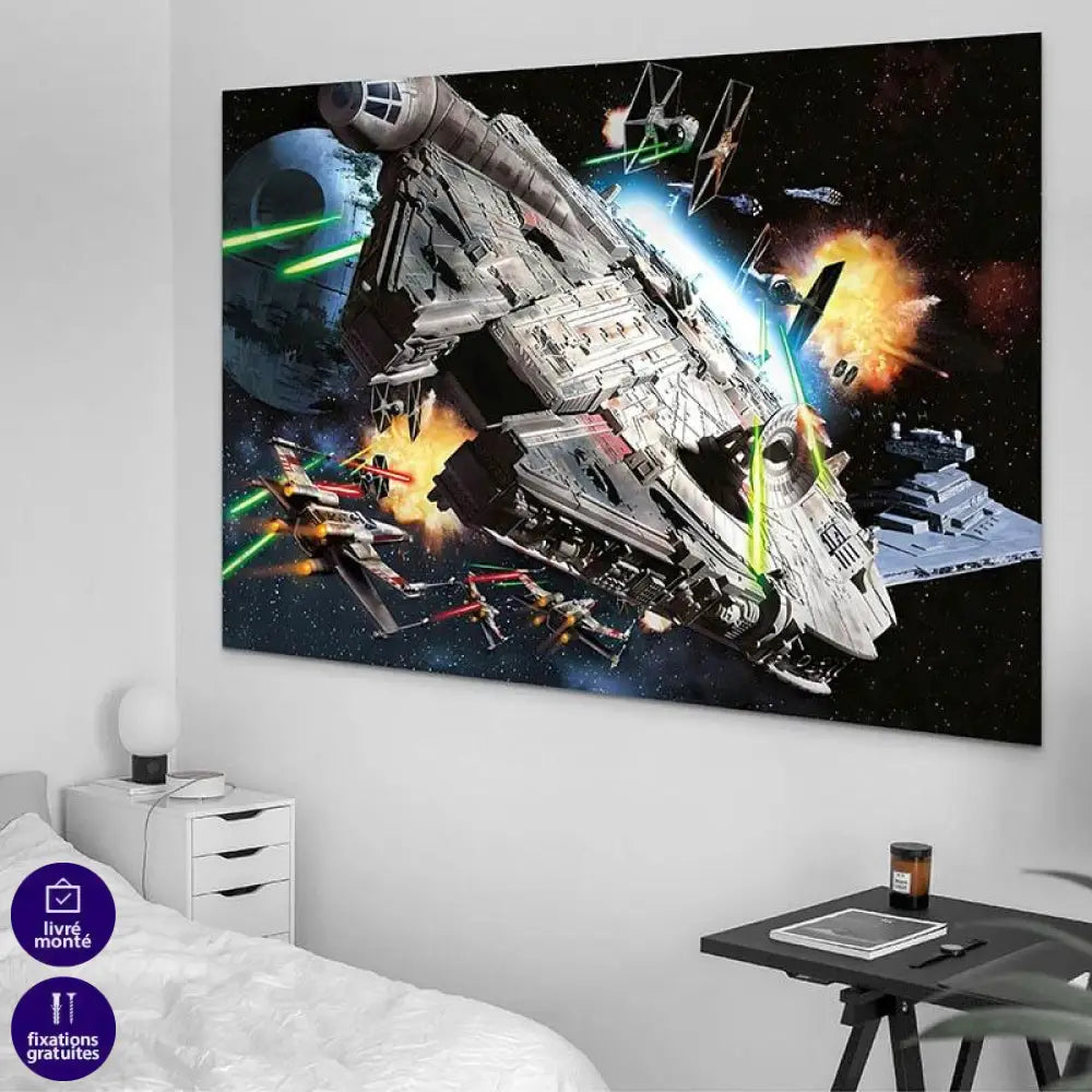 Tableau Star Wars L'attaque de L'étoile Noir - Montableaudeco