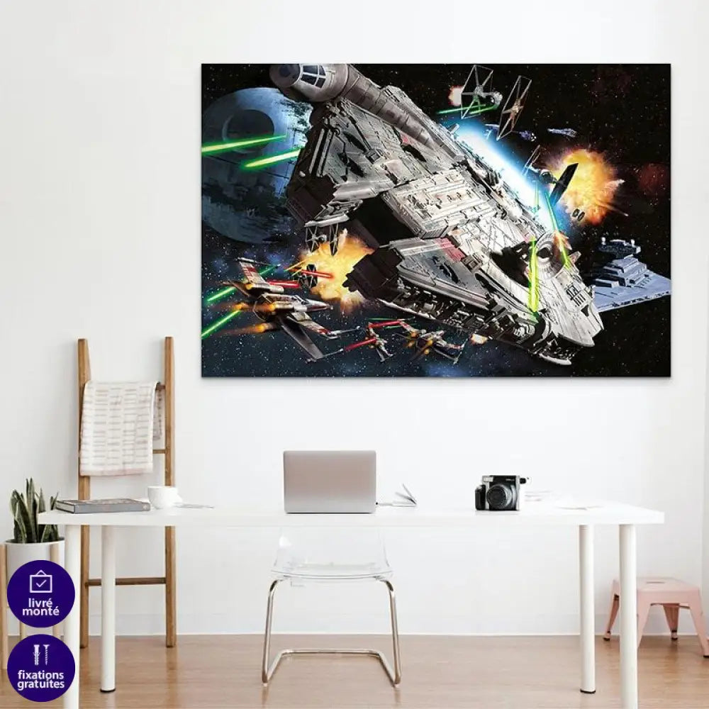 Tableau Star Wars L'attaque de L'étoile Noir - Montableaudeco