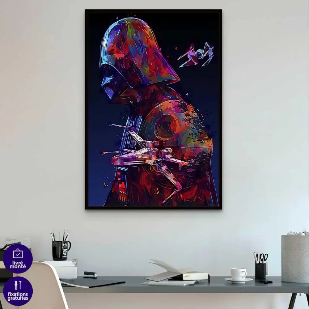 Tableau Star Wars Vador Death Star - Montableaudeco