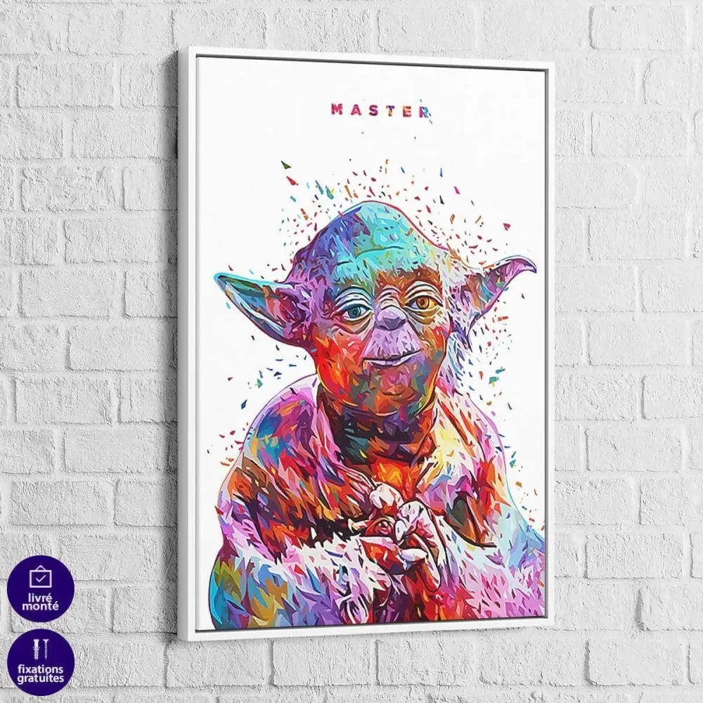 Tableau Star Wars Yoda Master Blanc - Montableaudeco