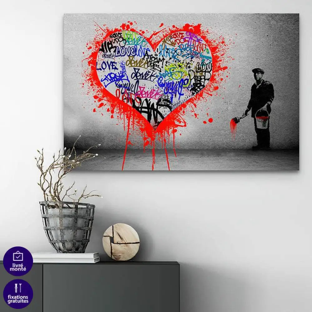 Tableau Street Art Banksy My Heart - Montableaudeco