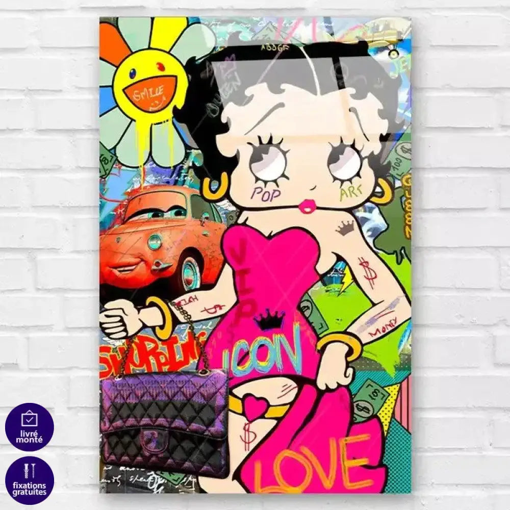 Tableau Street Art Betty Boop Love - Montableaudeco