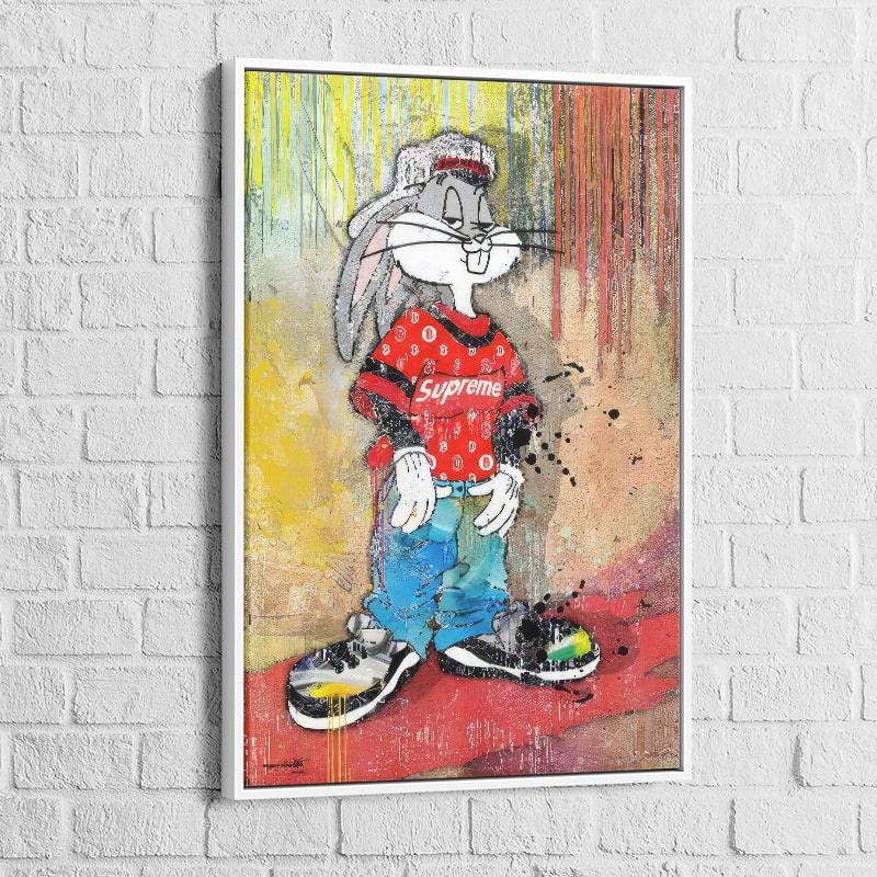 Tableau Street Art Bunny Fashion - Montableaudeco