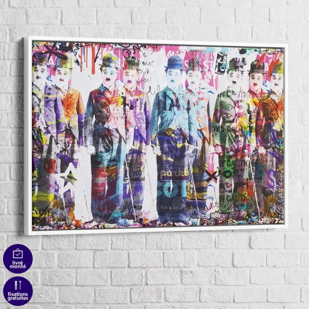 Tableau Street Art Charlie Chaplin and co - Montableaudeco
