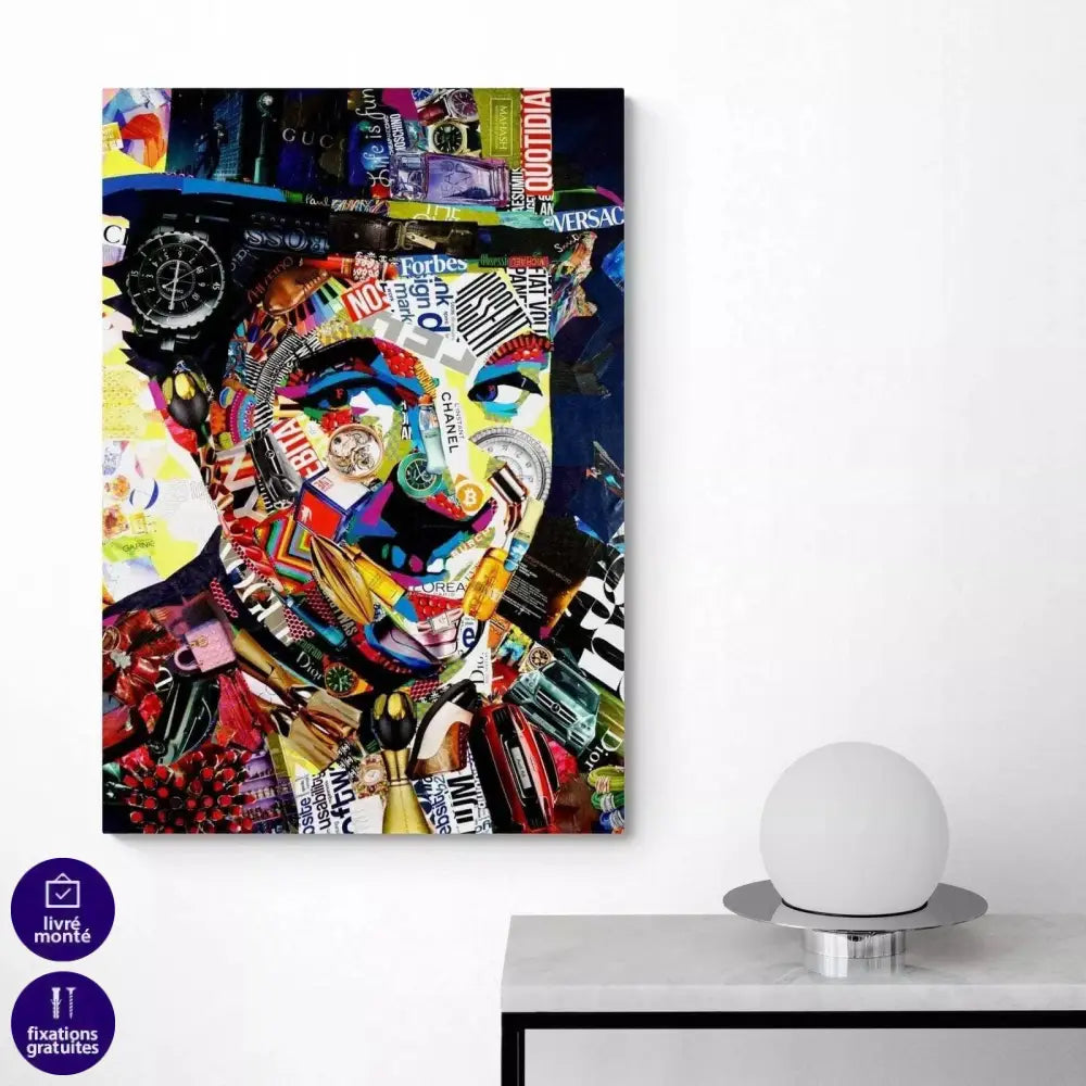 Tableau Street Art Charlie est Fashion - Montableaudeco