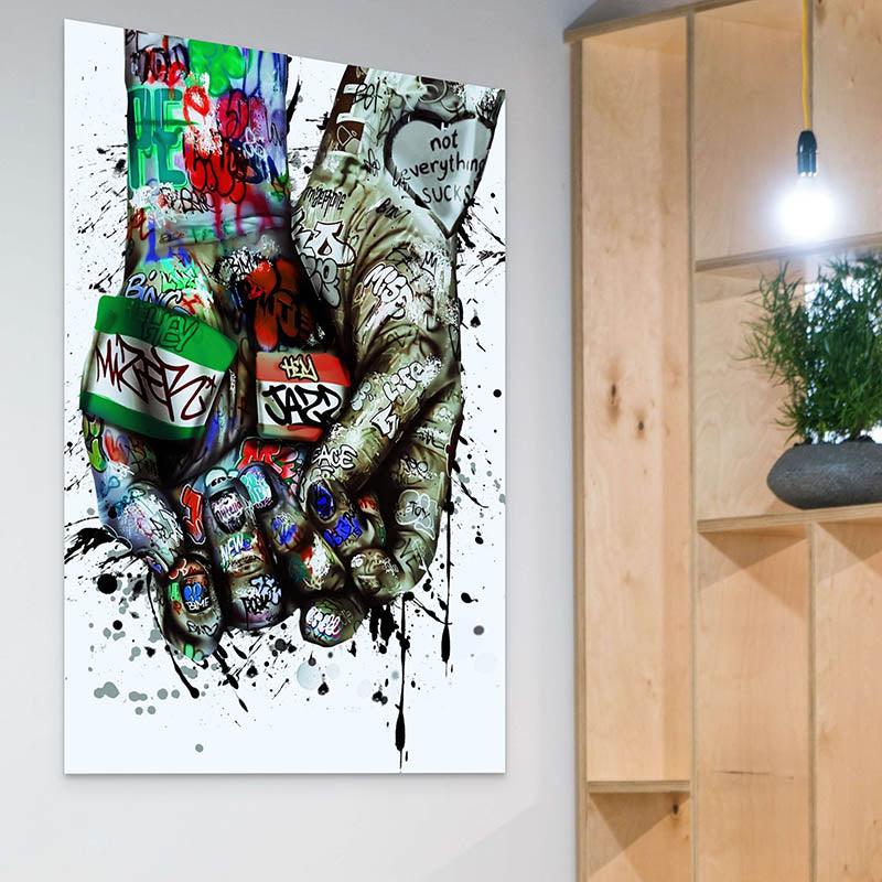 Tableau Street Art | Étreinte Urbaine | Promos -20% Livraison Gratuite