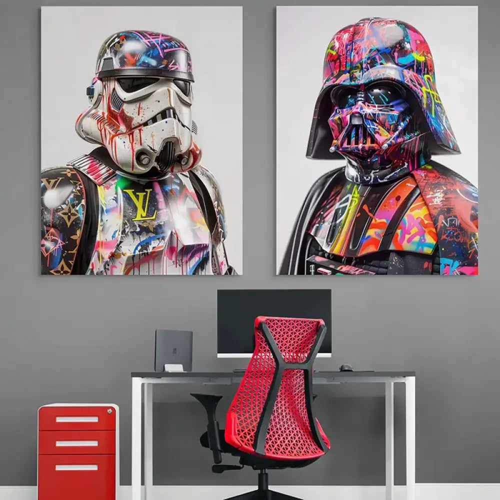 décoration murale Star Wars style graffiti luxe