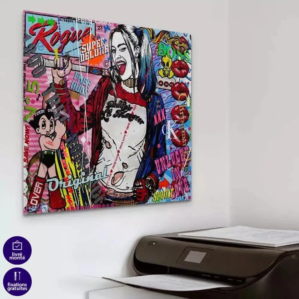 Tableau Street Art Harley Quinn - Montableaudeco