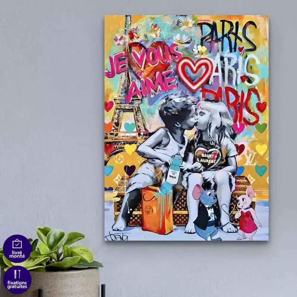 Tableau Street Art L'amour Innoncent - Montableaudeco