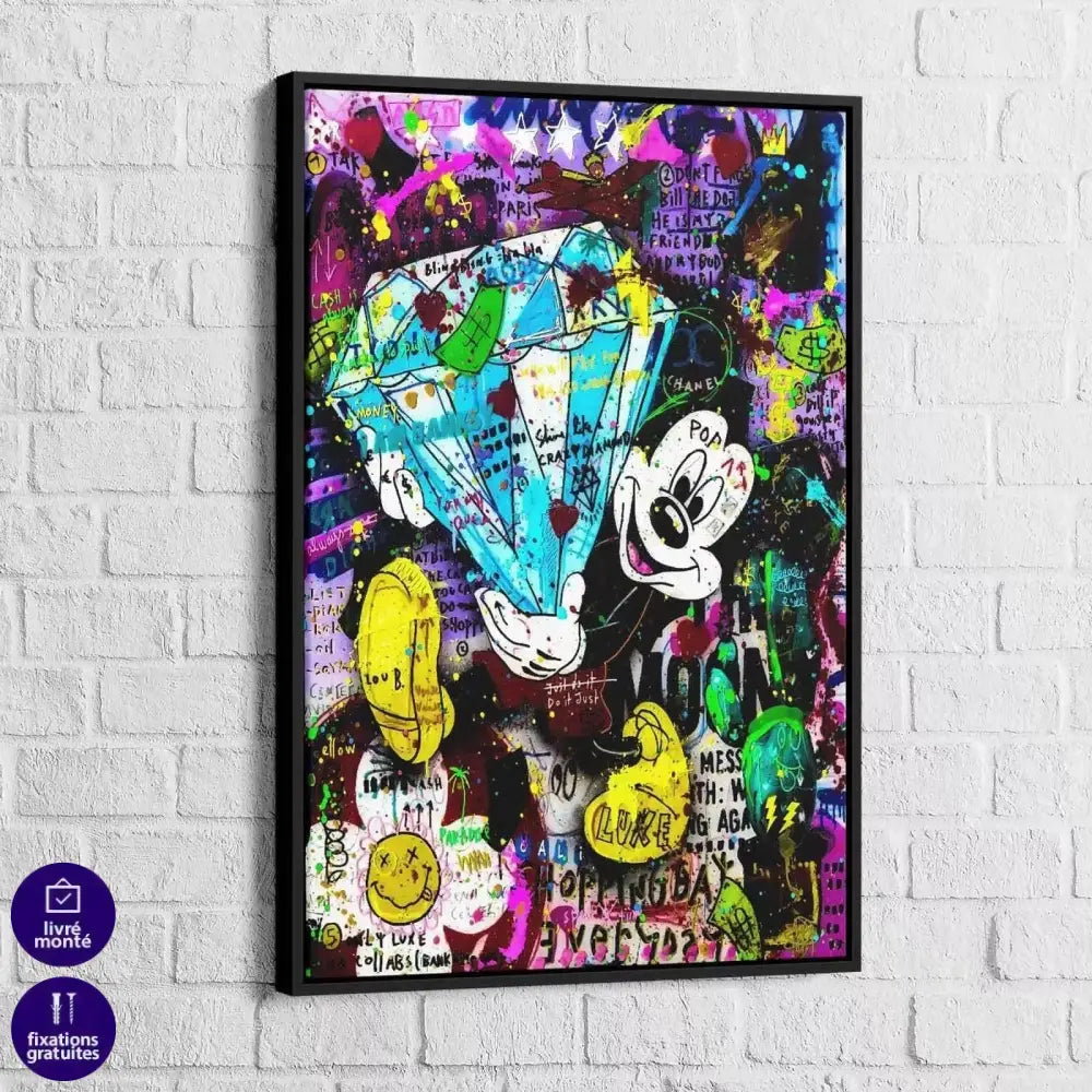 Tableau Street Art le diamant de Mickey - Montableaudeco