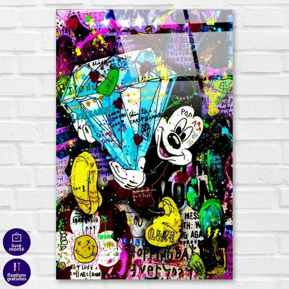 Tableau Street Art le diamant de Mickey - Montableaudeco