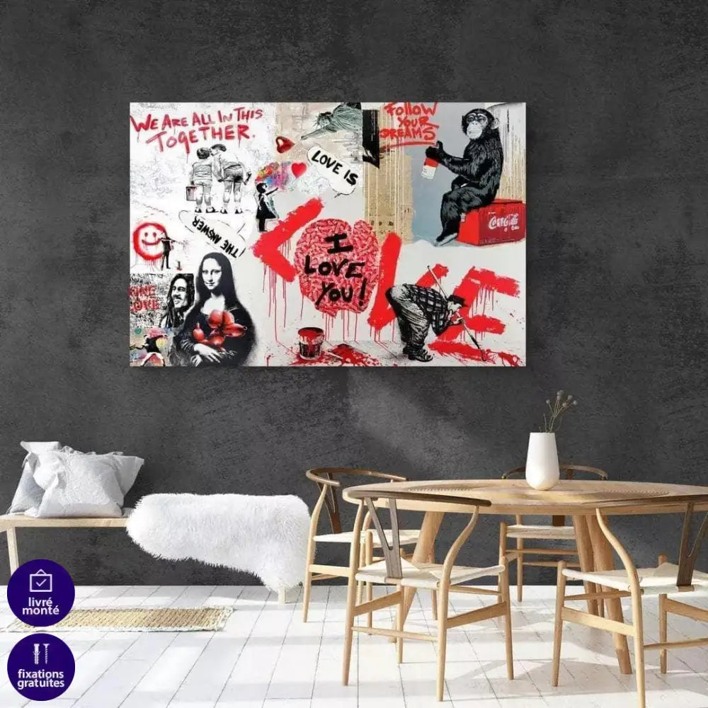 Tableau Street Art Love and Love - Montableaudeco