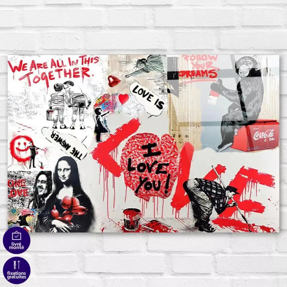 Tableau Street Art Love and Love - Montableaudeco
