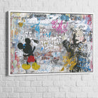 Tableau Street Art Mickey et le Graffiti 40x60cm / Cadre Blanc Tableau Street Art