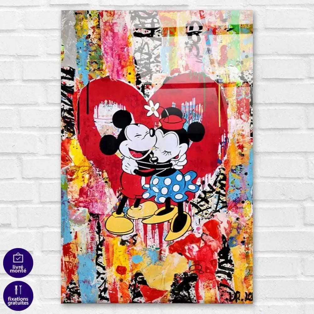 Tableau Street Art Mickey Minnie Loving - Montableaudeco