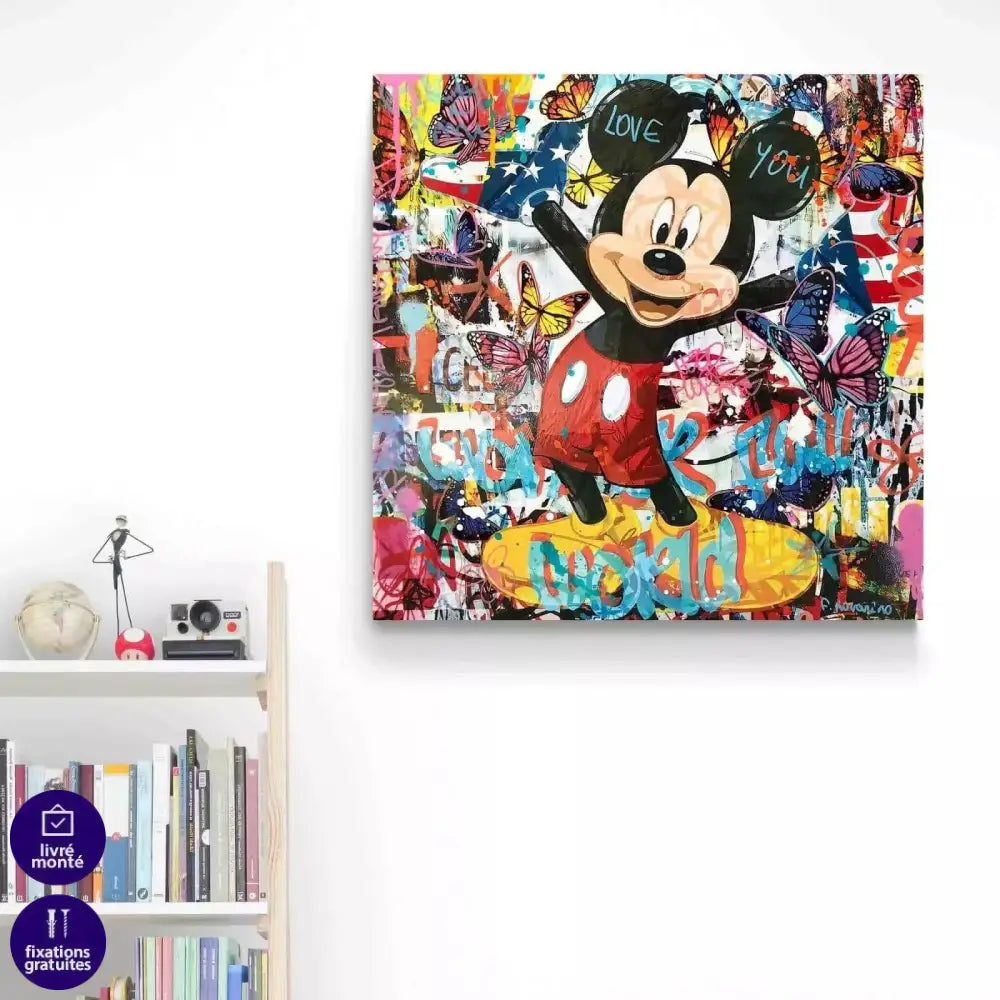 Tableau Street Art Mickey World - Montableaudeco
