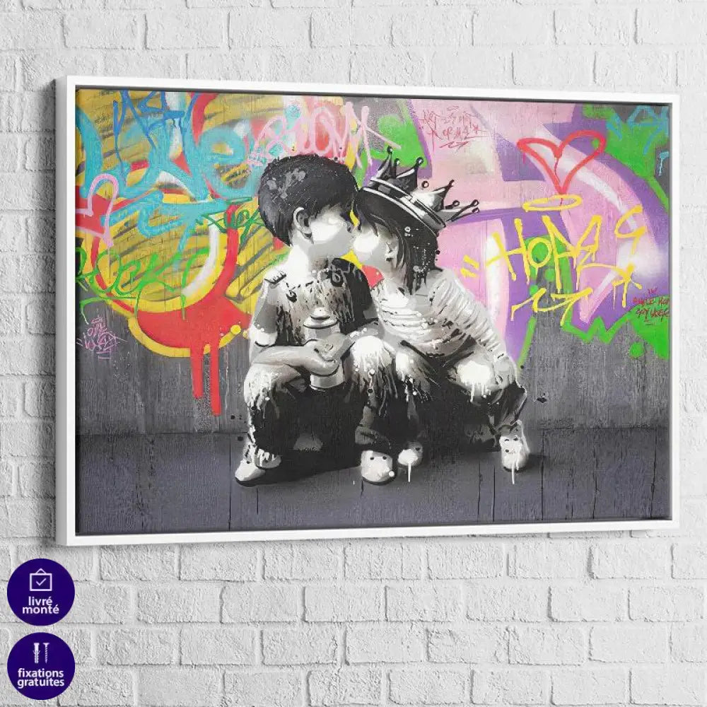 Tableau Street Art Mon Premier Amour - Montableaudeco