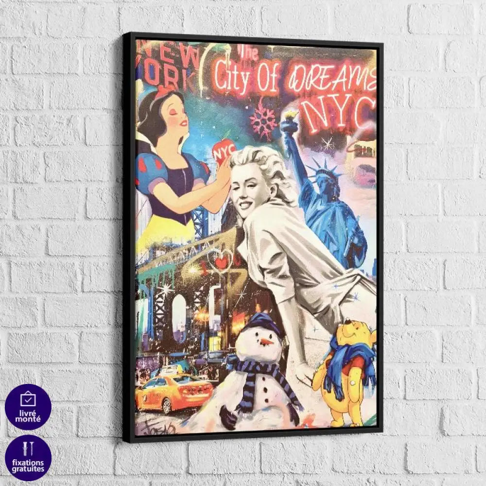 Tableau Street Art New York City of Dream - Montableaudeco