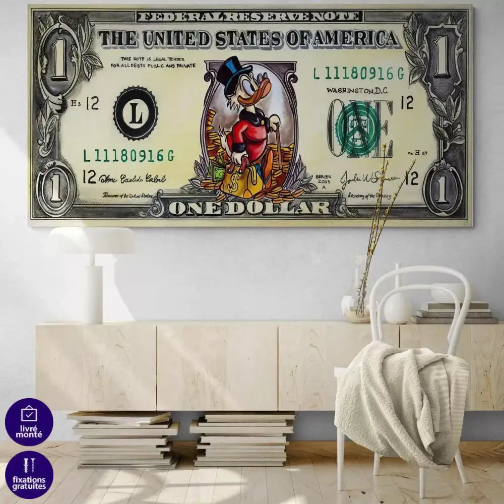 Tableau Street Art Picsou Juste One - Montableaudeco