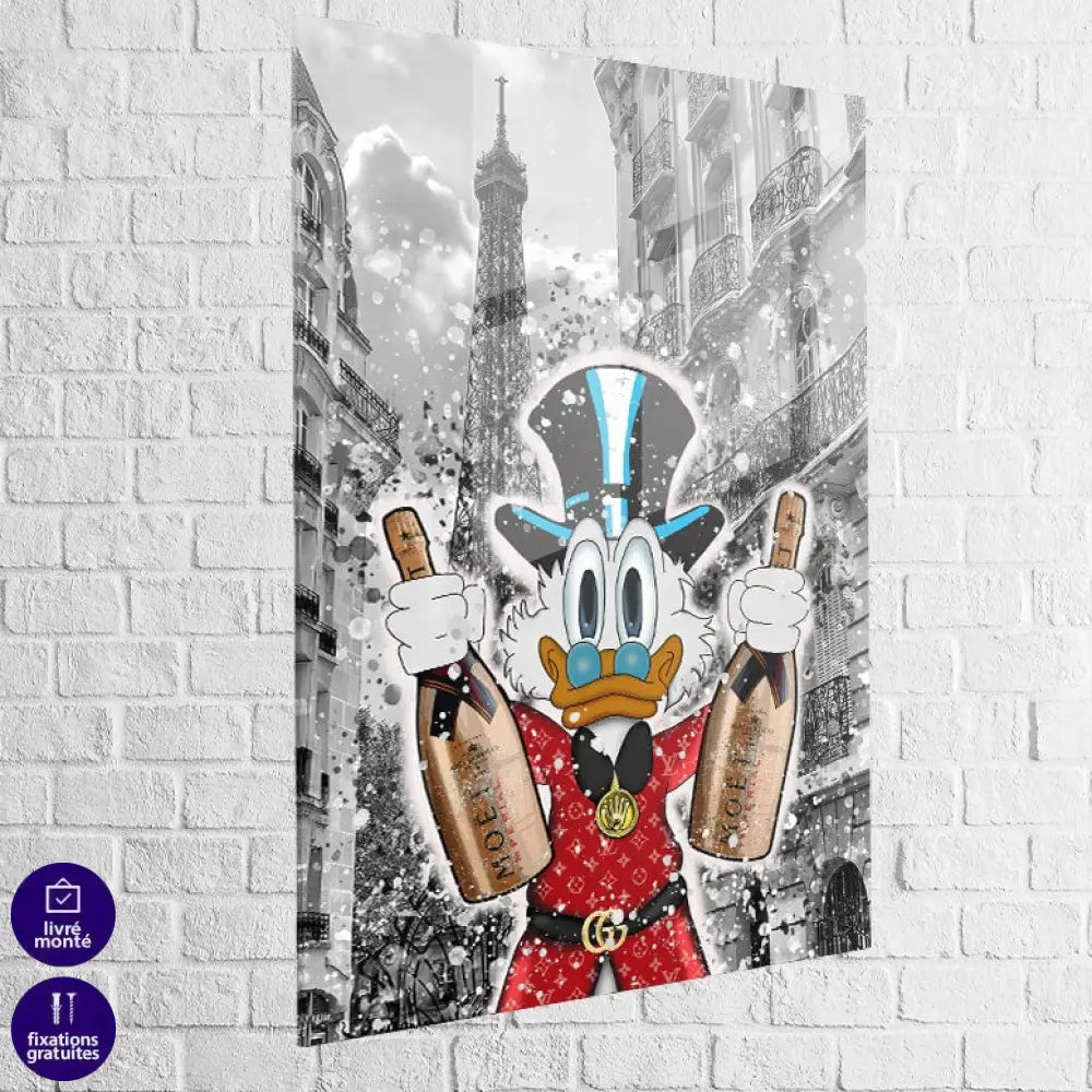 Tableau Street Art Rich Duck in Paris 40x60cm / Plexiglas Tableau Street Art