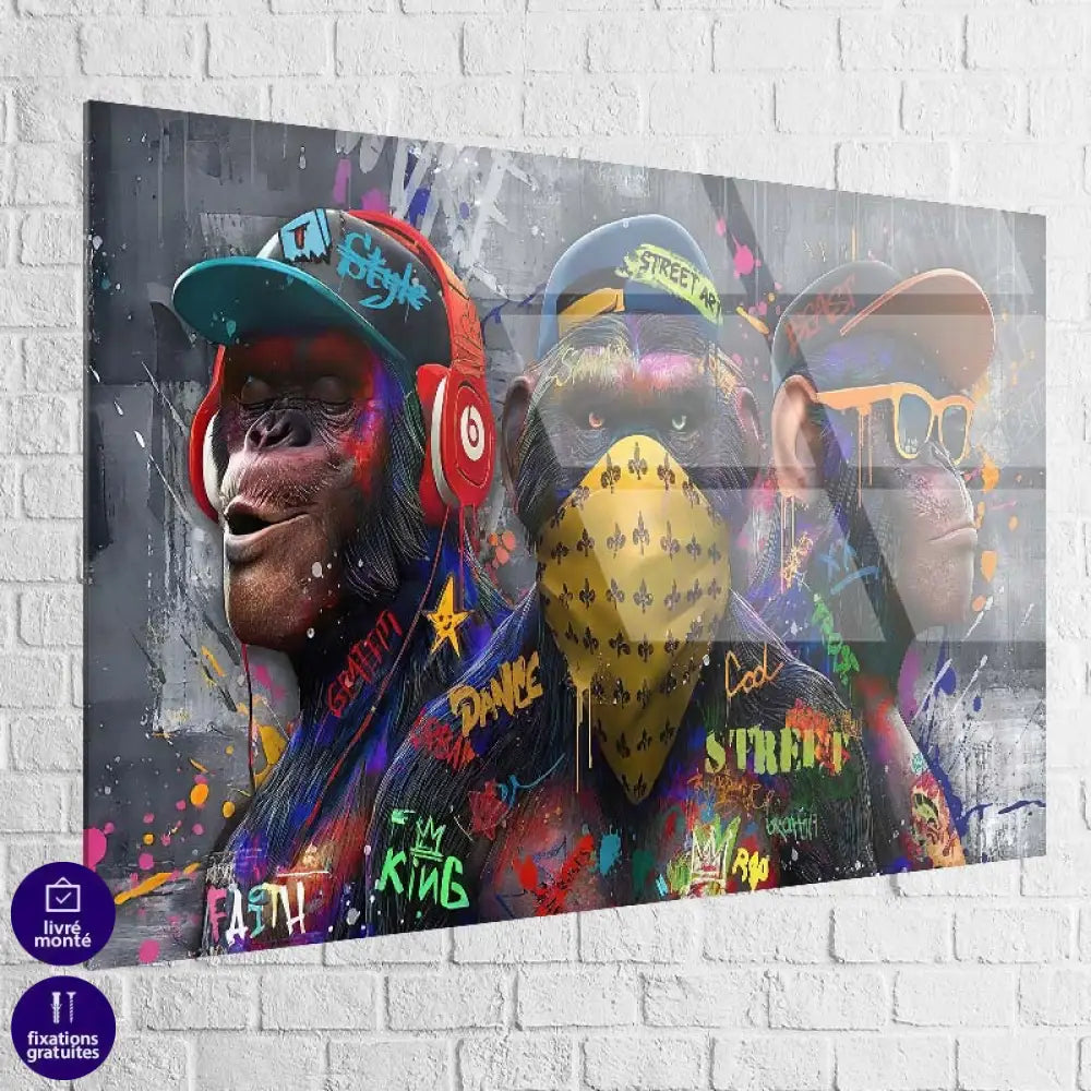 Version plexiglas, rendu brillant et couleurs profondes pour intérieur moderne