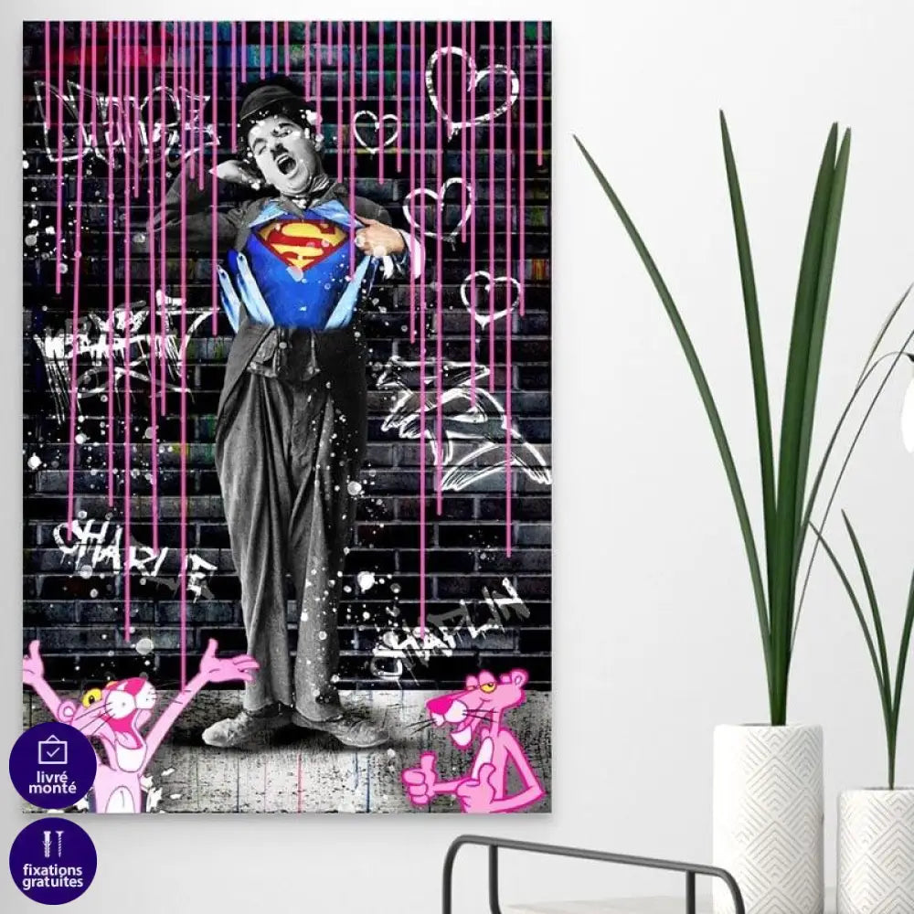 Tableau Street Art Super Charlie - Montableaudeco