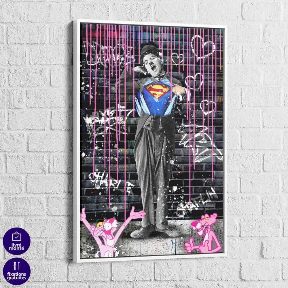 Tableau Street Art Super Charlie - Montableaudeco