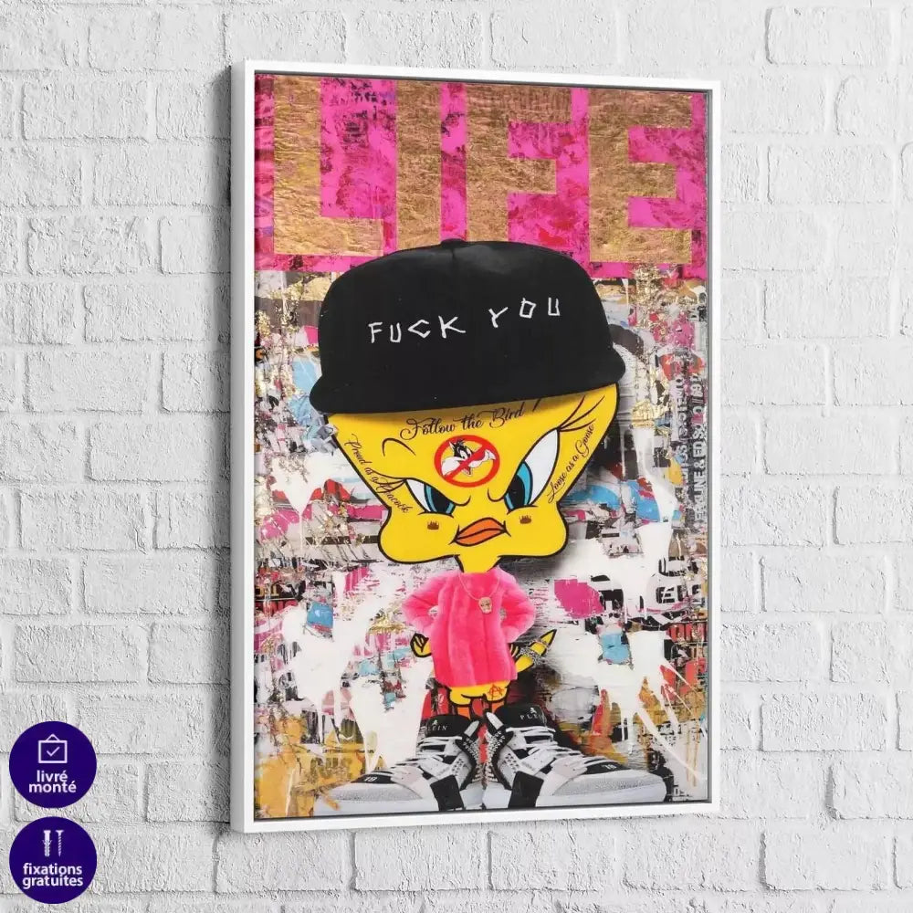 Tableau Street Art Titi Fuck You - Montableaudeco