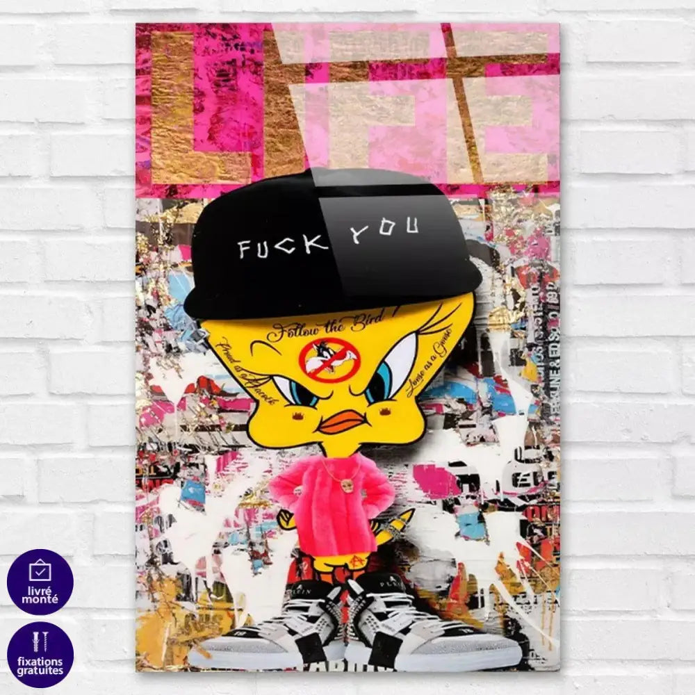 Tableau Street Art Titi Fuck You - Montableaudeco